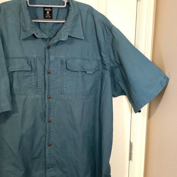 Redhead Men's Short-Sleeve Button Down Cotton Shirt Size 3X Pockets Casual - Picture 2 of 7
